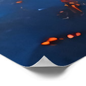 Feuer und blaue Abstraktion Poster (Ecke)
