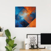 Feuer und blaue Abstraktion Poster (Heimbüro)