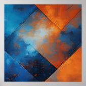 Feuer und blaue Abstraktion Poster (Vorne)