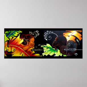 Feuer und Bliss - Miami-Glasblock Poster