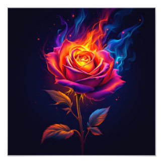 Feuer und die Rose Fotodruck