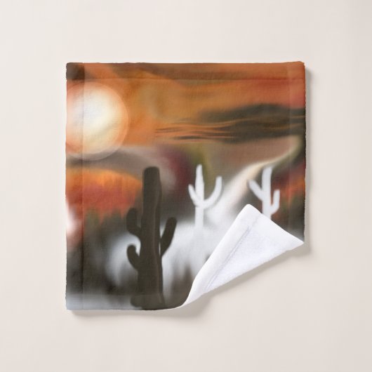 Feuer und Eis Abstrakte Kunst im Südwesten Badhandtuch Set (Waschlappen)