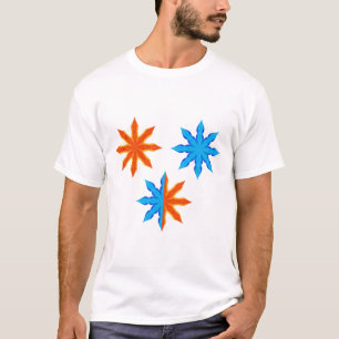 Feuer- und Eis-Acht-Punkte-Sterne T-Shirt