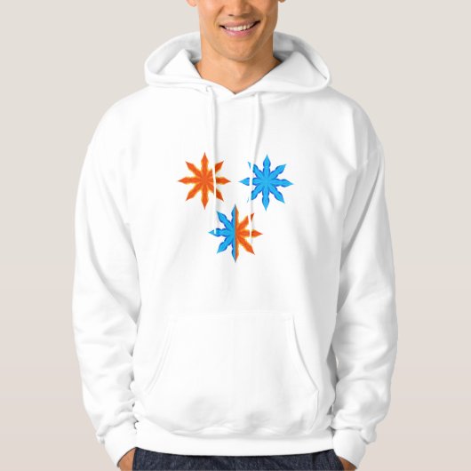 Feuer und Eis Achtspitzige Sterne Hoodie (Vorderseite)