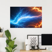 Feuer und Eis - Blitz Poster (Heimbüro)