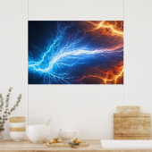 Feuer und Eis - Blitz Poster (Küche)