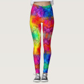 [Feuer und Eis] Bright Bold Rainbow Krawatte-Dye Leggings (Vorderseite)