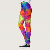 [Feuer und Eis] Bright Bold Rainbow Krawatte-Dye Leggings (Links)