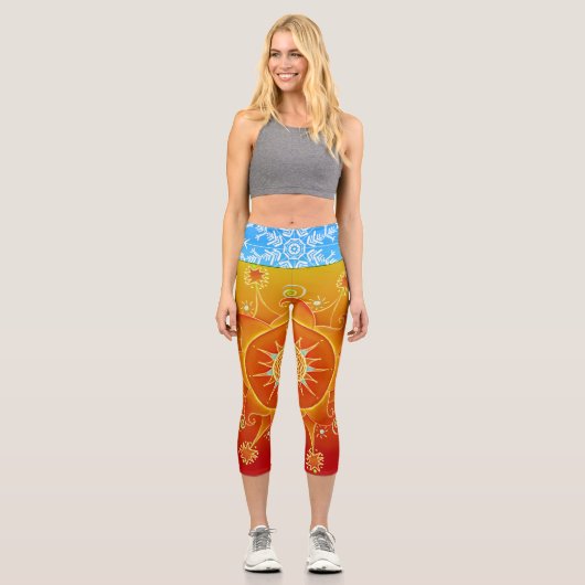 Feuer und Eis Capri Leggings (Vorderseite)