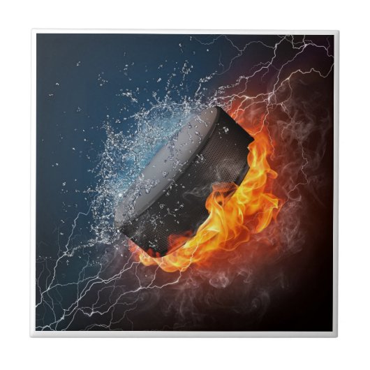 Feuer-und Eis-Hockey-Fliese Fliese (Vorderseite)