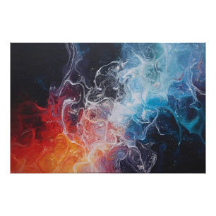 Feuer und Eis in Fluss Fotodruck