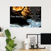 Feuer und Eis mit Feuer kämpfenden Eisdrachen Post Poster (Heimbüro)