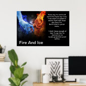 Feuer und Eis mit Feuerhand Eishandposter Poster (Heimbüro)