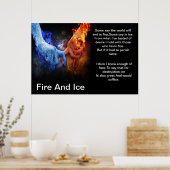 Feuer und Eis mit Feuerhand Eishandposter Poster (Küche)