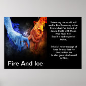Feuer und Eis mit Feuerhand Eishandposter Poster (Vorne)