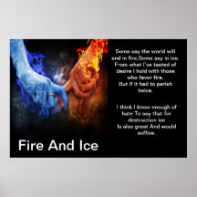 Feuer und Eis mit Feuerhand Eishandposter