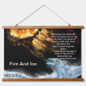 Feuer und Eis mit Feuerwehrdrachen Wandteppich Mit Holzrahmen (Vorne)