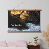 Feuer und Eis mit Feuerwehrdrachen Wandteppich Mit Holzrahmen (Schlafzimmer)