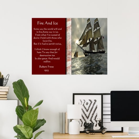 Feuer und Eis mit Segel-Poster Poster (Heimbüro)