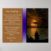 Feuer und Eis mit Silhouette-Poster Poster (Vorne)