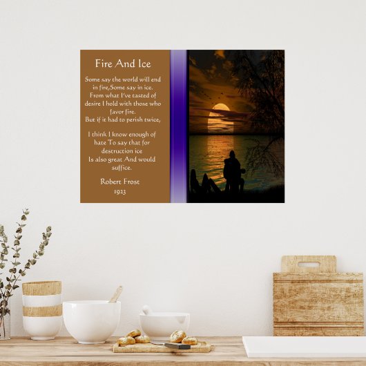 Feuer und Eis mit Silhouette-Poster Poster (Küche)