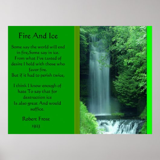 Feuer und Eis mit Wasserfall-Poster Poster (Vorne)