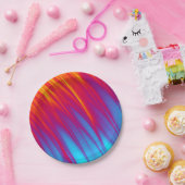 Feuer und Eis - Roter Gelber Streifen Swoosh Pappteller (Party)