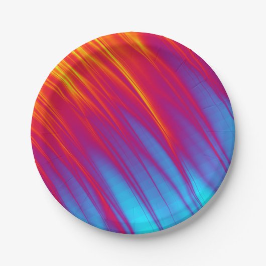 Feuer und Eis - Roter Gelber Streifen Swoosh Pappteller (Vorderseite)