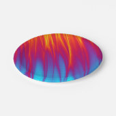 Feuer und Eis - Roter Gelber Streifen Swoosh Pappteller (Schrägansicht)