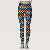 Feuer- und Eis-Schachbrettmuster Leggings (Vorderseite)