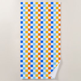 Feuer- und Eis-Schachbrettmuster Strandtuch