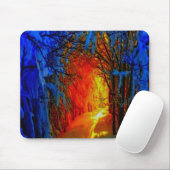 Feuer und Eis Schönes Kunstblau, Orange, Rot Mousepad (Mit Mouse)