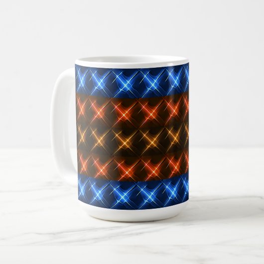 Feuer- und Eis-Sternmuster Kaffeetasse (Vorderseite Links)