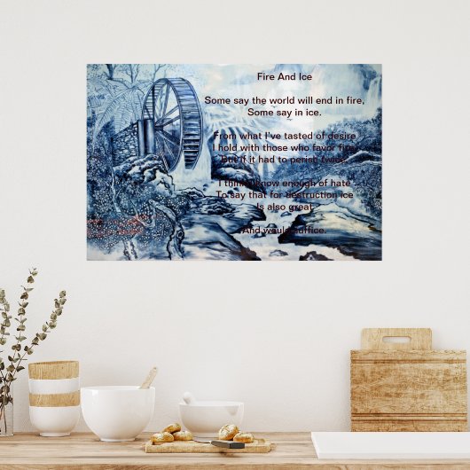 Feuer und Eis über China Poster (Küche)