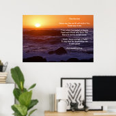 Feuer und Eis über dem Sonnenuntergang Poster (Heimbüro)