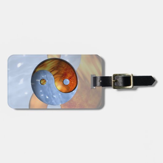 Feuer und Eis Yin Yang Gepäckanhänger (Vorderseite horizontal)