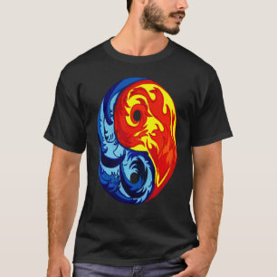 Feuer und Eis Yin Yang T-Shirt