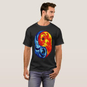 Feuer und Eis Yin Yang T-Shirt (Vorne ganz)