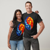 Feuer und Eis Yin Yang T-Shirt (Unisex)