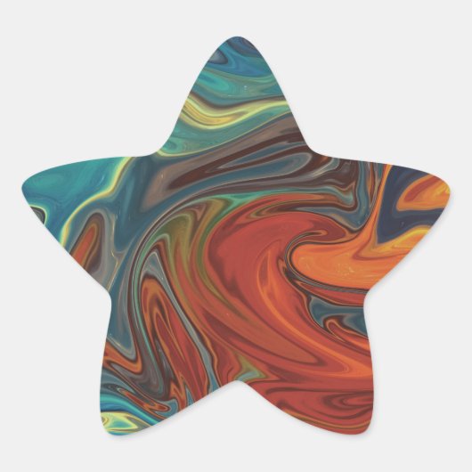 Feuer- und Eisaufkleber Stern-Aufkleber (Vorderseite)