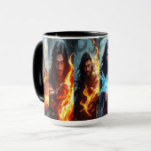 Feuer- und Eisbeherrscher Romantasy Tasse (Vorderseite Links)