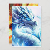 Feuer und Eisdrache Kunst Einladung (Vorne/Hinten)
