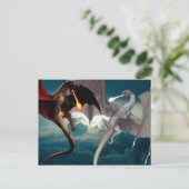 Feuer und Eisdrachen Schlacht Postkarte (Stehend Vorderseite)