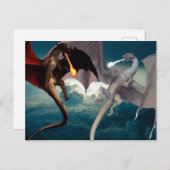 Feuer und Eisdrachen Schlacht Postkarte (Vorne/Hinten)