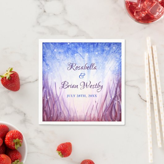 Feuer- und Eishochzeit | Blau und Rot Serviette (Beispiel)