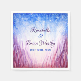 Feuer- und Eishochzeit | Blau und Rot Serviette