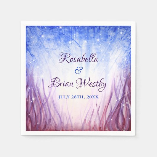 Feuer- und Eishochzeit | Blau und Rot Serviette (Vorderseite)