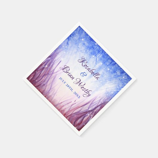 Feuer- und Eishochzeit | Blau und Rot Serviette (Ecke)