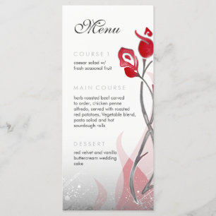 Feuer- und Eishochzeitmenü   Red Silver Rose Menükarte
