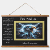 Feuer- und Eiskreuz Wandteppich Mit Holzrahmen (Vorne)